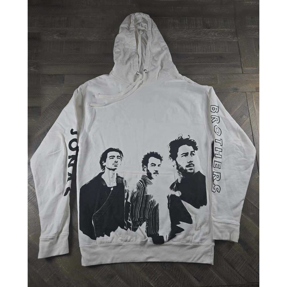 Jonas Brothers Five Albums One Night The Tour 2023 Hoodie White Mens Medium